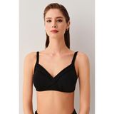 Suwen Kaplı Bantlı Korseli Toparlayıcı Bikini Üst - Siyah - 44