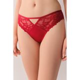 Suwen Lace Passion Dantelli Slip Külot Kadınlar İçin Kırmızı Renk Tekli Paket Örme Kumaş