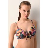 Suwen Leaf Balenli Bralet Bikini Üst - 42 - Yaprak