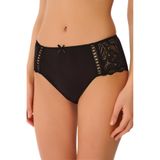 Suwen Lingerie Kadın Siyah Dantel Detaylı Slip Külot, S Beden