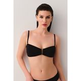 Suwen Metal Aksesuarlı Straplez Bikini Üst - Siyah - 42