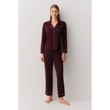Suwen Misty Gömlek Yaka Pijama Takımı - Bordo