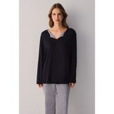 Suwen Modern Chic Pijama Üstü - Mavi - XL