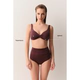 Suwen Önü Burgulu Balenli Toparlayıcı Bikini Üst - 38 - Mürdüm