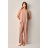 Suwen Petra Atlet Pantolon Pijama Takımı - Kahverengi - XL