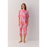 Suwen Pink Shadows Kapri - Renkli - XS