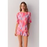 Suwen Pink Shadows Şort - Renkli - XS