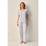Suwen Rowena Pijama Takımı - Mavi - 2XL