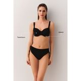 Suwen Siyah Balenli Körüklü Toparlayıcı Bikini Üst Örme Kumaş ile Şık Tasarım - 38