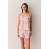 Suwen Smile Atlet Şort Pijama Takımı - Pembe