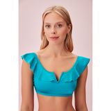 Suwen Volanlı Bralet Bikini Üst - 36 - Turkuaz