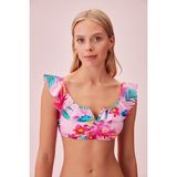 Suwen Volanlı Bralet Bikini Üst - Pembe - 36