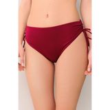 Suwen Yanı Büzgülü Bikini Alt - 36 - Bordo