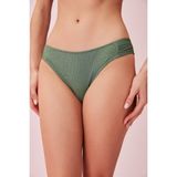 Suwen Yanı Pileli Dokulu Bikini Alt - 36 - Yeşil
