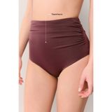 Suwen Yüksek Bel Drapeli Bikini Alt - 36 - Mürdüm