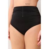 Suwen Yüksek Bel Drapeli Bikini Alt - 42 - Siyah