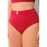 Suwen Yüksek Bel Kemerli Bikini Alt - Kırmızı - 44