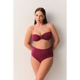 Suwen Yüksek Bel Pileli Bikini Alt - Vişne - 38