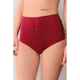 Suwen Yüksek Bel Yanı Biyeli Bikini Alt - 40 - Bordo