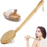 Suwors Ahşap Sırt Fırçası – Uzun Saplı Doğal Kıllı Banyo ve Duş Fırçası, Çıkarılab - Çok Renkli