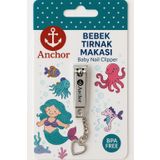 SUWORS Anchor Zincirli Bebek Tırnak Makası – Paslanmaz Çelik, Kalpli Uç, Güvenli Kesim, Ergonomik Tasarım, Bebek ve Yenidoğanlar İçin Uygun