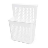 SUWORS Asmalı Dolap Düzenleyici – Askılı Çok Amaçlı Plastik Organizer Sepet | Mutfak, Banyo, Dolap ve Ofis İçin Pratik Düzenleyici Kutusu (255x110x325 mm, Beyaz)