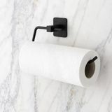 Suwors Kendinden Yapışkanlı Kağıt Havluluk Ve Rulo Havlu Askısı - Deliksiz Montaj, Paslanmaz Metal, Mat Siyah - Mutfak Ve Banyo İçin Duvara M