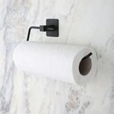 SUWORS Kendinden Yapışkanlı Kağıt Havluluk ve Rulo Havlu Askısı - Deliksiz Montaj, Paslanmaz Metal, Mat Siyah - Mutfak ve Banyo İçin Duvara Monte Havluluk Aparatı