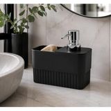 SUWORS Süngerlikli Sıvı Sabunluk - 2'si 1 Arada Mutfak ve Banyo Tezgah Üstü Düzenleyici - Modern Tasarım, Pratik Kullanımlı Sıvı Sabun Pompası ve Sünger Bölmeli Deterjanlık Seti
