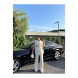 SUXİRCNHTMTS Kadın Oversize Bağlamalı Tasarım Yelek Pantolon Takım Elbise