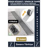 Suya Dayanıklı 0.55MM Delikli Sineklik Tamir Kiti Gider Süzgeci Saç Kıl Ayırıcı 12CM x 4metre 10ADET