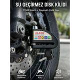 Suya Dayanıklı 110DB Alarmlı Çelik Disk Kilidi Yeni Nesil - Lisinya