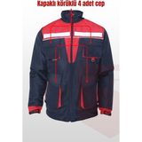 Suya Dayanıklı Reflektörlü Iş Montu - Ripstop Kumaşlı, Çok Cepli, Soğuk Geçirmez - Lacivert - XL