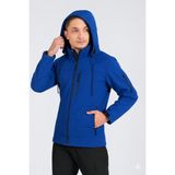 Suya Dayanıklı Slim Fit Softshell Kapüşonlu Erkek Mont - 3XL - Saks Mavi