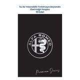 Suya Dayanıklı Yıkanır Alfa Romeo Oto Paspas Kağıdı Siyah Gümüş Baskı Kağıt Paspas 50 Adet 35x50cm
