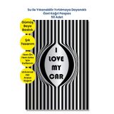Suya Dayanıklı Yıkanır I Love My Car Oto Paspas Kağıdı Siyah Gümüş Baskı Kağıt 50 Adet 35x50cm