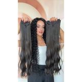 Suzan Peruk 4 parça Siyahın 1 açığı koyu kestane renginde çıtçıt set-1 kişiye rahatlıkla yeter ekstra gür-Fönlenebilir