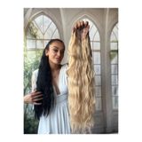 Suzan Peruk Dore Sarı At Kuyruğu Saç Bağlamalı Postiş 70 Cm Isıya Dayanıklı Afro dalgalı ponytail
