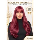 Suzan Peruk Koyu Viole Kızıl Gerçek Saç Dokusunda Medikal Peruk Tepe Kısmı Baş derisi Cilt Görünümlğü-Uzun süre kullanıma uygun Hijyenik Peruk