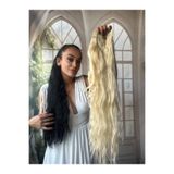 Suzan Peruk Sarı At Kuyruğu Saç Bağlamalı Postiş 70 Cm Isıya Dayanıklı Afro dalgalı ponytail