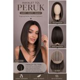 Suzan Peruk Tam Tül Peruk-Gerçek saç dokusunda fiber medikal peruk-tepe kısmı her yöne ayrım olur hava alır KÜT PERUK