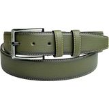 Süzer Deri 4 cm Klasik Deri Dikişli Model Erkek Kemer Haki Yeşil - 105 cm