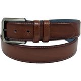Süzer Deri 4 cm. Klasik Model Suni Deri Düz Renk Dikişli Klasik Erkek Kemer Kahverengi