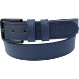 Süzer Deri 4 Cm. Spor Suni Deri Mavi Dikişli Erkek Kemer Lacivert - 135 cm