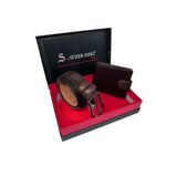 Süzer Deri Kahverengi Hakiki Deri Kemer ve Cüzdan Özel Kutulu Hediyelik Set (Damat Bohçası ve Özel Günler İçin) SD2608-219W3063