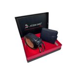 Süzer Deri Lacivert Hakiki Deri Kemer ve Cüzdan Özel Kutulu Hediyelik Set (Damat Bohçası ve Özel Günler İçin) SD2608-215W3063