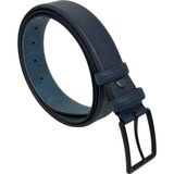 Süzer Deri Lacivert Suni Deri 3.5 cm. Genişlik Düz Renk Dikişli Model Klasik Erkek Kemer // 8047