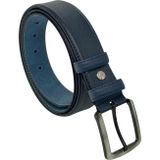 Süzer Deri Lacivert Suni Deri 4 cm. Genişlik Damar Desenli Model Klasik Erkek Kemer // 7400-47