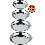 Süzgeç Kevgir Seti Paslanmaz Çelik Dörtlü Makarna Pirinç Süzgeci 27 cm 30 cm 33 cm 36 cm Çapında - Ahşap - Ceviz - Seçenek 1