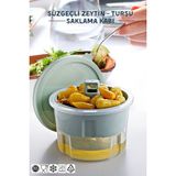 Süzgeçli Zeytinlik - Zeytin, Turşu Saklama Kabı 650ML. - Turuncu